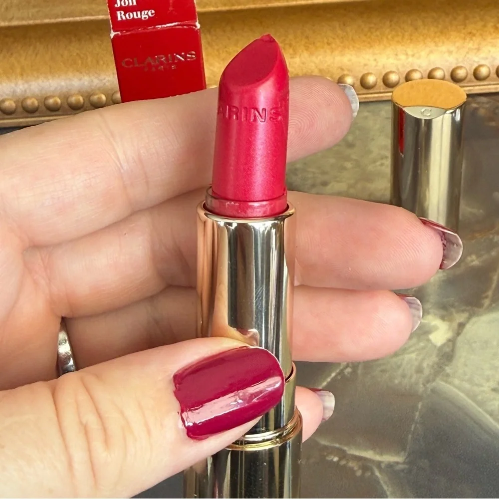 NEW Clarins Joli Rouge Hydration Long Wearing Lipstick in Hot Pink - #713